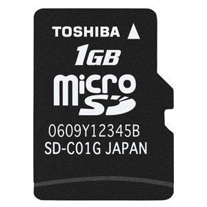 Amazon | TOSHIBA マイクロSDメモリカード ミニSDアダプタ付 1GB SD
